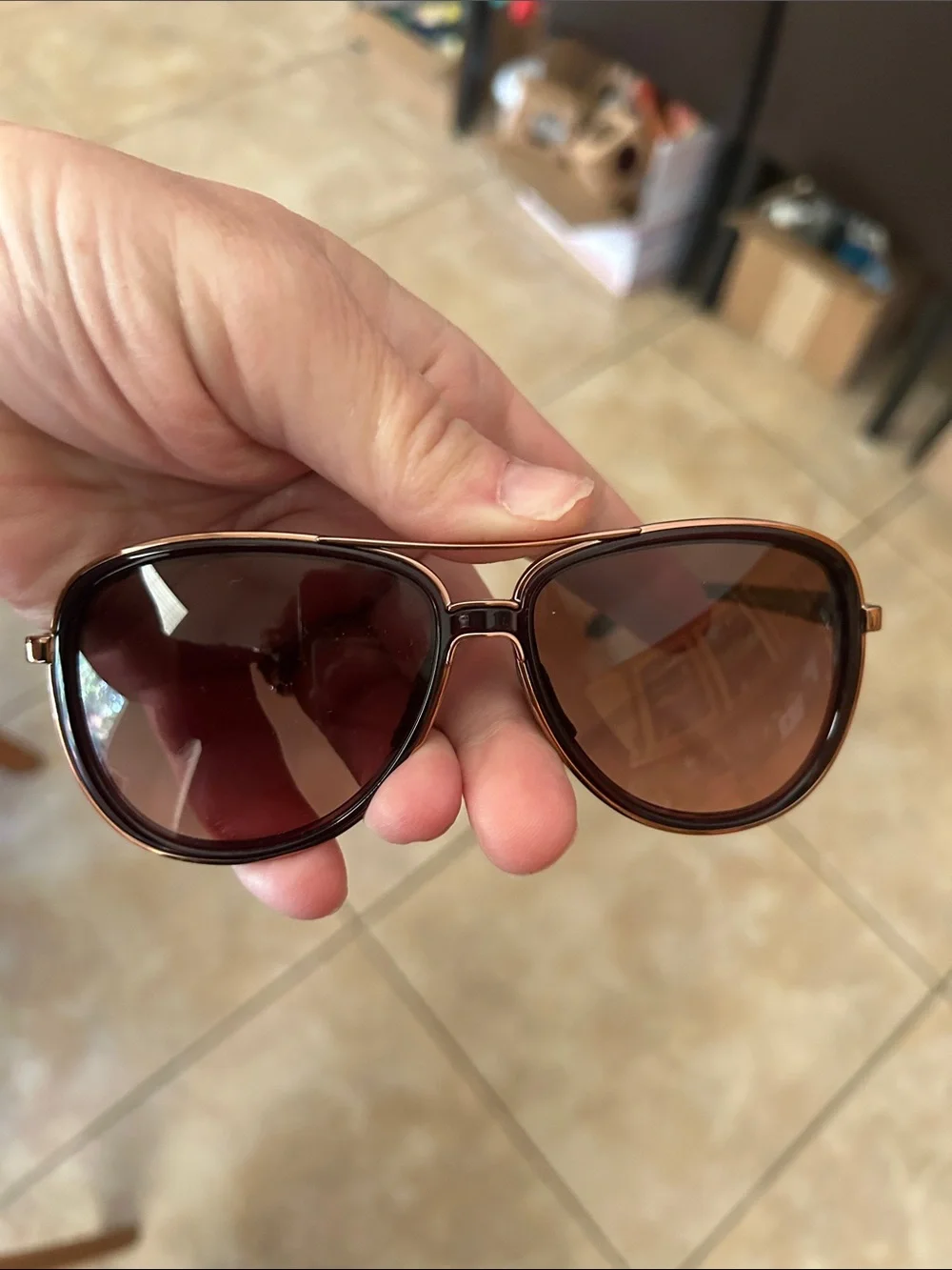 Women's Brown Gradient Lens Sunglasses - Classic Oversized Style